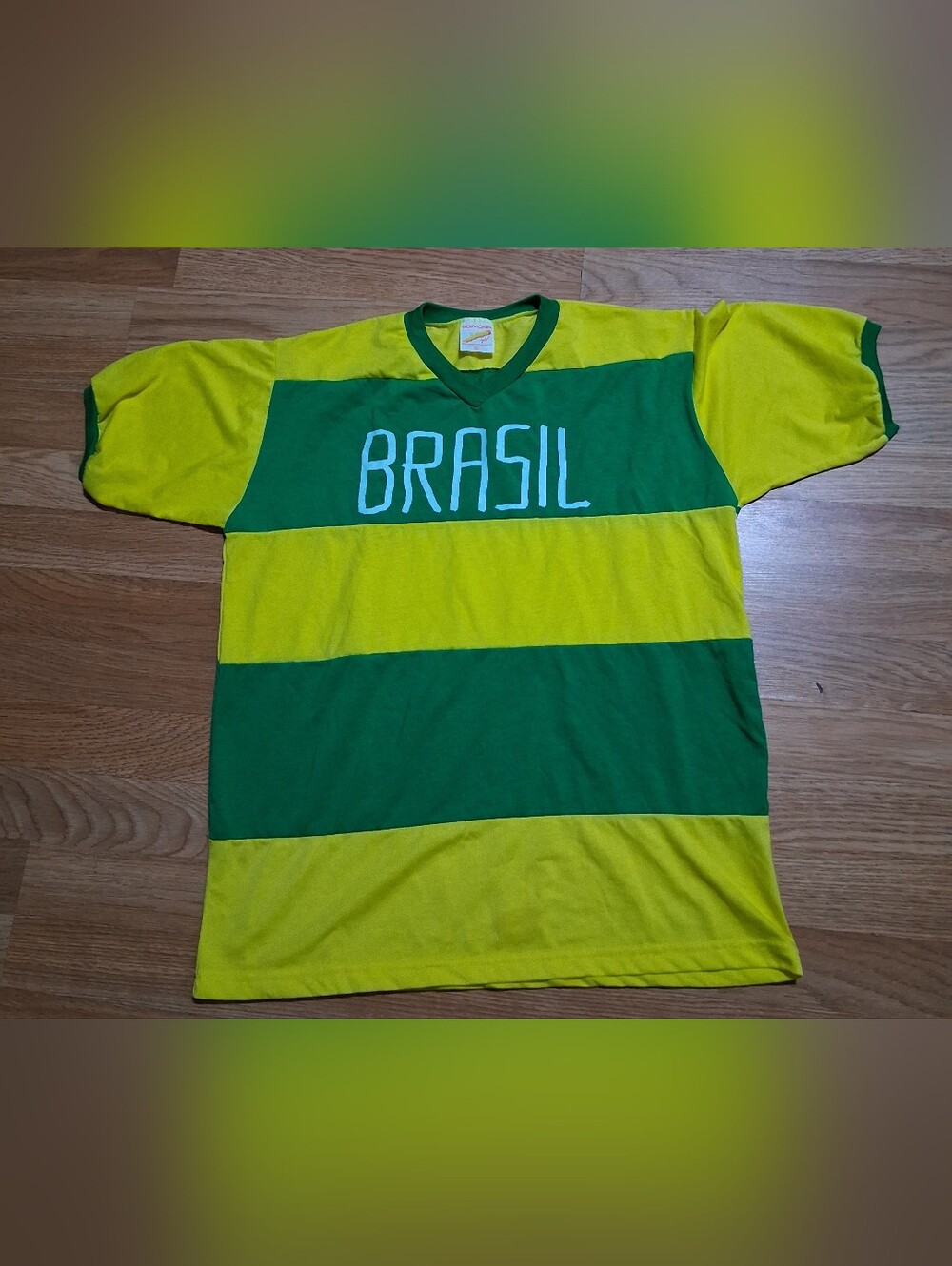 Brasil Green & Yellow Striped Mens Tee